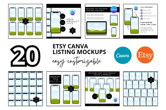 20 Phone Etsy Listings Mockup: Elevate Your Digital Shop