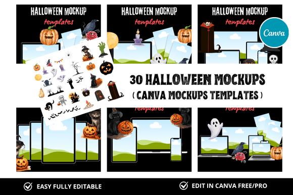 30 Halloween Mockup Templates for Creative Professionals