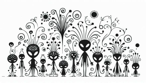 Aliens with Antennas: Unique Illustrations for Creative Projects