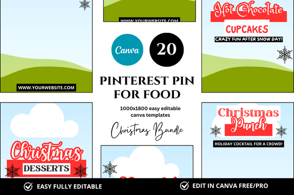 Christmas Pinterest Pins: Canva Mockups for Designers
