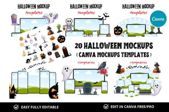 Elevate Your Etsy Shop with 20 Halloween Mockup Templates