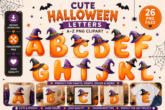 Enchant Your Designs with Cute Halloween Alphabet Letters
