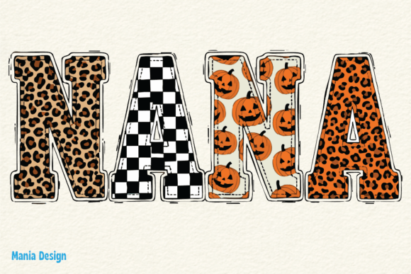 Halloween Nana Leopard Pumpkin PNG: A Design Asset for Festive Branding