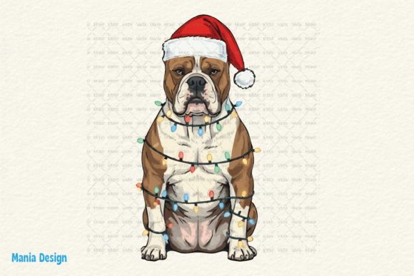 Retro Christmas Bulldog Santa Hat PNG: A Design Asset for Festive Branding