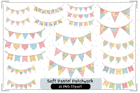 Soft Pastel Patchwork Bunting: Elevate Your Visual Design
