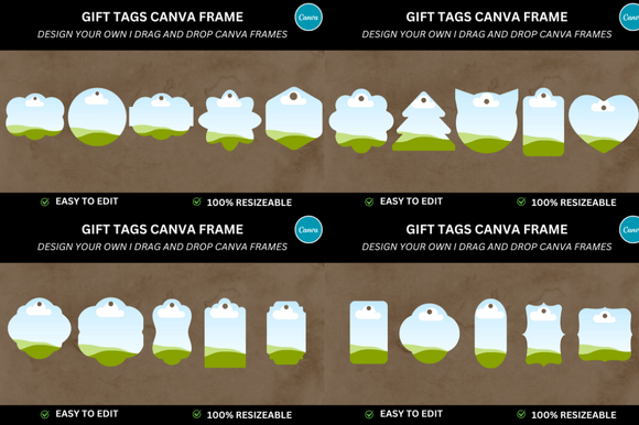 Streamline Your Etsy Shop Design with the 25 Gift Tag Frame Mockup Canva Bundle