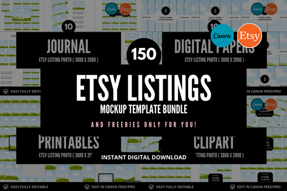Streamline Your Etsy Shop with 150 Professional Listing Mockups