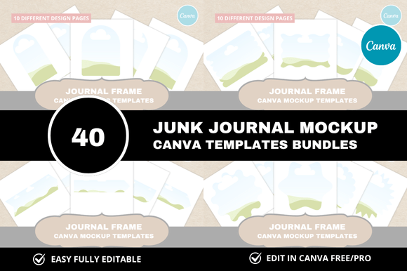 Unlock Creative Potential with a 40 Junk Journal Canva Bundle
